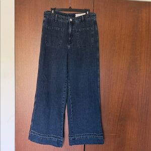 rag & bone Elenna Dark Indigo Wide-Leg Jeans with Patch Pockets